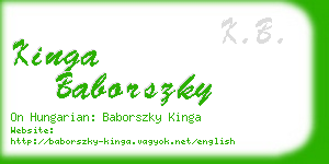 kinga baborszky business card